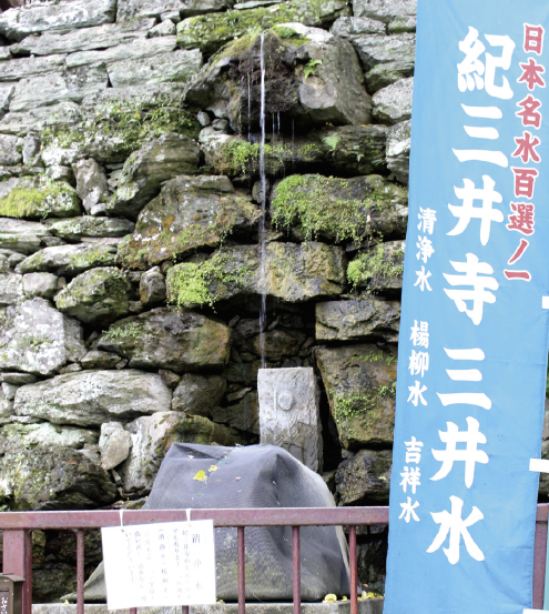 紀三井寺の山門をくぐり、最初の石段を昇ったところにある「清浄水」
