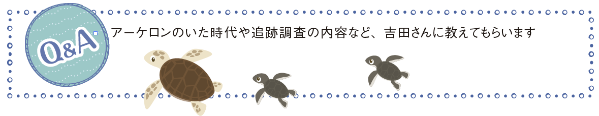 アーケロンのいた時代や追跡調査の内容など、吉田さんに教えてもらいます