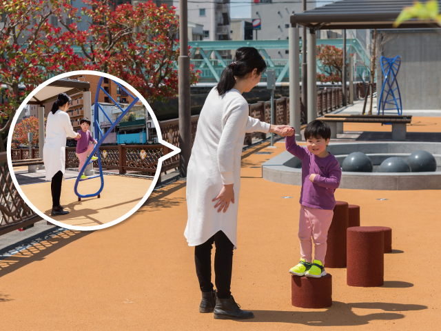 京橋親水公園の様子