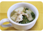 小松菜と長いものゴマみそスープ