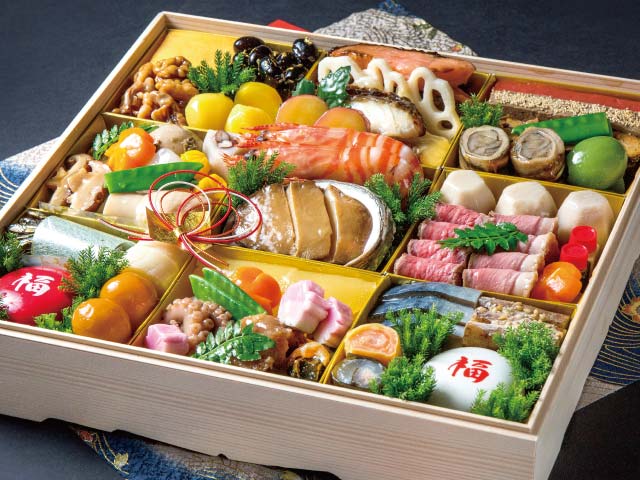 上品な味わい、縁起の良い食材を使った一段重