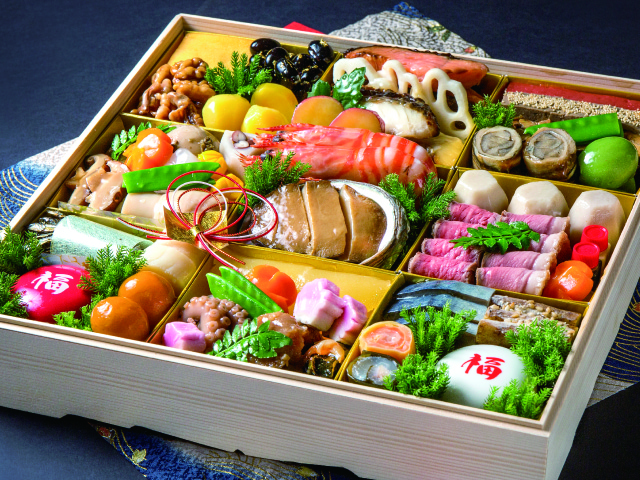 縁起の良い食材を使った一段重は上品な味わい