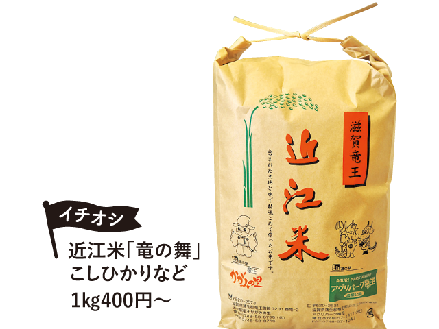 近江米「竜の舞」こしひかりなど  1㎏400円～