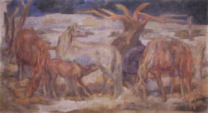 青山熊治《雪の馬》 1927 個人蔵