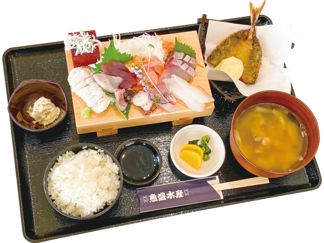 魚盛水産の「刺身定食」(1680円)