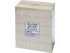 コンパクトボックスティッシュ/199円(150組×5箱)