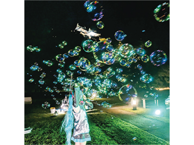 夜遊びシャボン玉 和歌山城