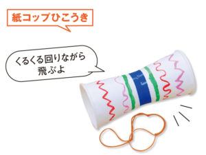 こぴちゃんの手作りおもちゃ「紙コップひこうき」
